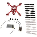 Hubsan Crash Pack for X4 H107C Quadcopter, Includes Body Shell, 8x Pair Propellers, Flight Battery, 4x Rubber Feet, 2x Motors, Red/White