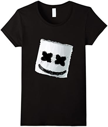 Women's [HOT] Keep It Mello Tee T-shirt Marshmallow Mask Green Face  Small Black