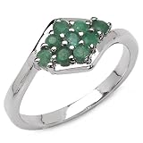 0.65 Carat Genuine Emerald Sterling Silver Ring