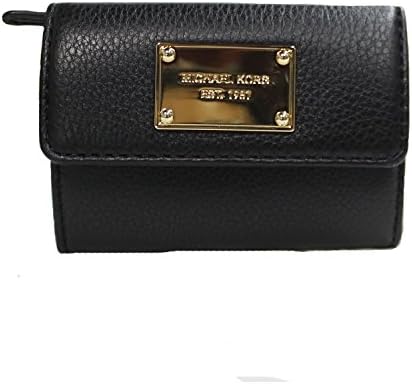 Michael Kors Flap Coin Purse ID Small Wallet Black Leather