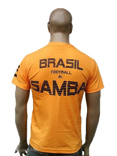 Ticila Herren T-Shirt Brasil Football do Samba Brazil Brasilien Fussball WM EM Designer Fan Tee Trikot Gelb M 46/48