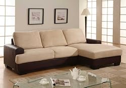 2 pcs Sectional Microfiber Sofa Set, Item#PACESETTER, Lighthouse Fawn/Pecos Saddle