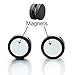2pcs Magnetic Black Circle Stud Earrings for Men Women, Non-Piercing Clip On Cheater Fake Ear Gauges