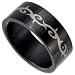 Black Stainless Steel Band with Celtic Design Sizes 8-13