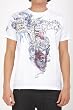 INDIGO STAR SINISTER DESIGNER MENS SHIRT WHITE
