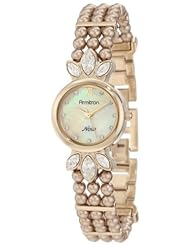 Armitron Womens 75/5041MPGPBZ Swarovski Crystal Accented Bronze Pearl Bracelet Watch