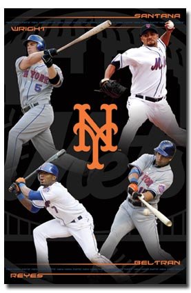 NEW YORK METS MLB 2008 TEAM REYES WRIGHT VS POSTER 4506