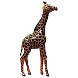 Leather Giraffe Statue African Safari Animals Collectibles