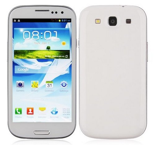 Zallars 4.8 inch MTK6577 dual core RAM 1G ROM 4GB Android 4.1 GPS WIFI Smart Phone G9300+ (White)