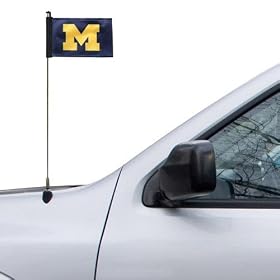Michigan Wolverines 4" x 5.5" Navy Blue Car Antenna Flag