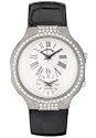 Men's Modern Diamond Dual Time Black Shiny Alligator
