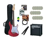 Yamaha Gigmaker Electric Guitar Package, Metallic Red, with 15 Guitar Lesson DVD's