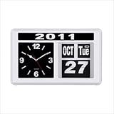 IMAGE OF ZUO Retro Auto Flip Clock with Month, Day and Year, White