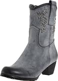 Gabriella Rocha Deidre Zip, Black Distressed Polyurethane,9 B (M) US