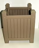 Duratrel Small Slat Planter - 14in Sq X 16in High Mocha