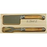 Brown Handles Laguiole Verdier 2 Piece Cheese Set in Box