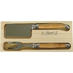 Brown Handles Laguiole Verdier 2 Piece Cheese Set in Box