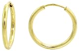 10k Yellow Gold Thin Hoop Earrings, 1/2 (12mm) diameter