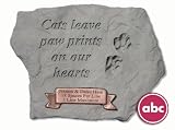 Personalized Pet Cat Kitten Memorial Stone Marker - Cats Leave Pawprints on your Heart
