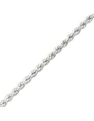 Sterling Silver Hollow Rope Chain - 20 Inch