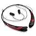 Rymemo 2015 Newest Universal Wireless Bluetooth 4.1 Music Stereo Sports/Running & Gym/Exercise Headset Headphone w/Microphone Vibration Neckband Style for iPhone Samsung (Red-Black)