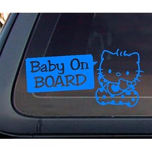 Hello Kitty Baby On Board Car Decal /Sticker - BABY BLUE