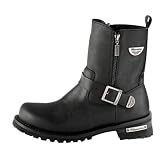 Milwaukee Motorcycle Clothing Company Afterburner Leather Women039s Motorcycle Boots Size 9C Black
