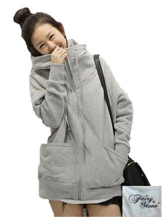 (フェアリー ストーン)Fairy Stone パーカー ジップ レディース フード トッパー 長袖 スウェット ブルゾン ロング カジュアル 大きい サイズ 無地 オリジナルハンドタオルセット LPK-02