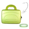 Green Eva Amazon Kindle DX Hardshell Carrying Case + White Ebook Reader Light + Live*Laugh*Love Wrist Band!!! (Kindle DX Not Included)