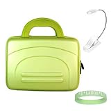Green Eva Amazon Kindle DX Hardshell Carrying Case + White Ebook Reader Light + Live*Laugh*Love Wrist Band!!! (Kindle DX Not Included)