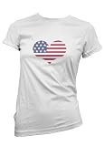 American Heart Flag Womens T-shirt, US Pride, USA, Patriotic Ladies Shirts