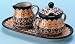  Polish Pottery Creamer and Sugar w/Tray and Spoon