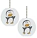 Set of 2 Baby Penguin Animal Ceramic Fan Pulls