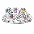 14K White Gold Mother's Ring - 6 Gemstone -- YOU CHOOSE THE COLORS!