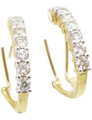 Women 14k Yellow Gold 1.34ctw diamond Hoop earring 43 27118CY Size 5.27