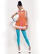 Sexy Theatre Costumes 60s Mod Mini Dress Orange Jan Hippie Costume