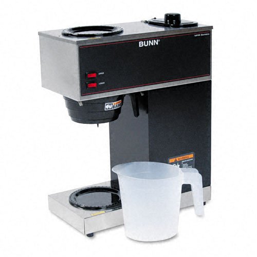 BUNN - Pour-O-Matic Two-Burner Pour-Over Coffee Brewer, Stainless Steel, Black