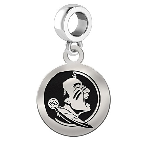 Florida State Seminoles Sterling Silver Round Drop Charm Fits All European Style Bracelets