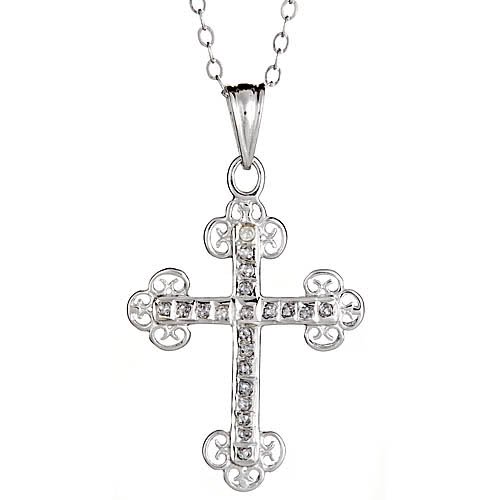 Diamond Accent Platinum Over Sterling Silver Pendant