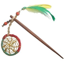 Authentic Soul Organic Hemp Hair Pin Feather Dream Catcher Extensions