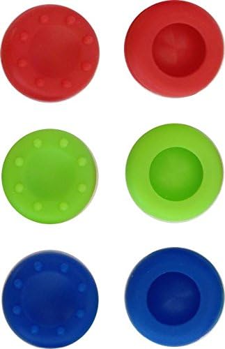 RGB Red Green and Blue 3 Pair Pack of "Color Covers" Joystick Covers / Grips for XBOX 360, One, PS2. PS3. PS4, Logitech controllers Reusable