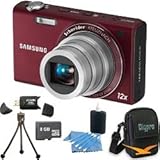 Samsung WB210 Burgundy 14 MP Digital Camera, 3.5" LCD Touch Screen, 12x Zoo ....