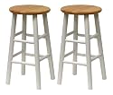 Furniture online: Winsome Wood S/2 Beveled Seat 24-Inch Counter Stools, Nat/Wht