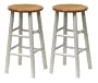 Winsome Wood S/2 Beveled Seat 24-Inch Counter Stools, Nat/Wht