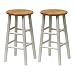Winsome Wood S/2 Beveled Seat 24-Inch Counter Stools, Nat/Wht