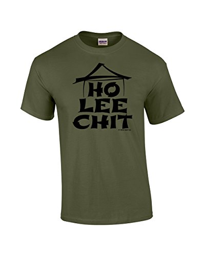 Adult Ho Lee Chit Holy Shit Funny Graphic T-Shirt-military-large