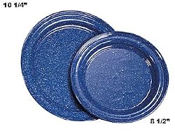Enamel Dinner Plate, 10 1/4", Speckled Blue Enamel Dinner Plate 10"