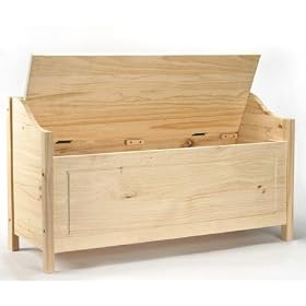 Large Solid Unfinished Pine Toy Chest Box