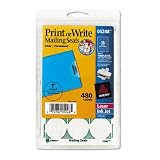 Print or Write Mailing Seals 1in dia. Clear 410xLDE MhL. SL160 Print or Write Mailing Seals 1in dia. Clear