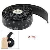 2 Pcs Black Bicycle Handlebar Tape Wrap with 2 Bar Plug